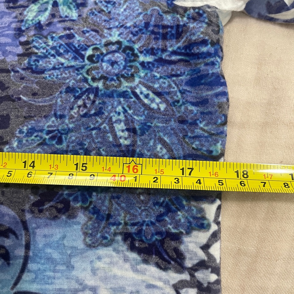 Periwinkle Womens Top Sz Small Blue Multicolored Paisley 3/4 Sleeve Tunic Shirt - Picture 10 of 11